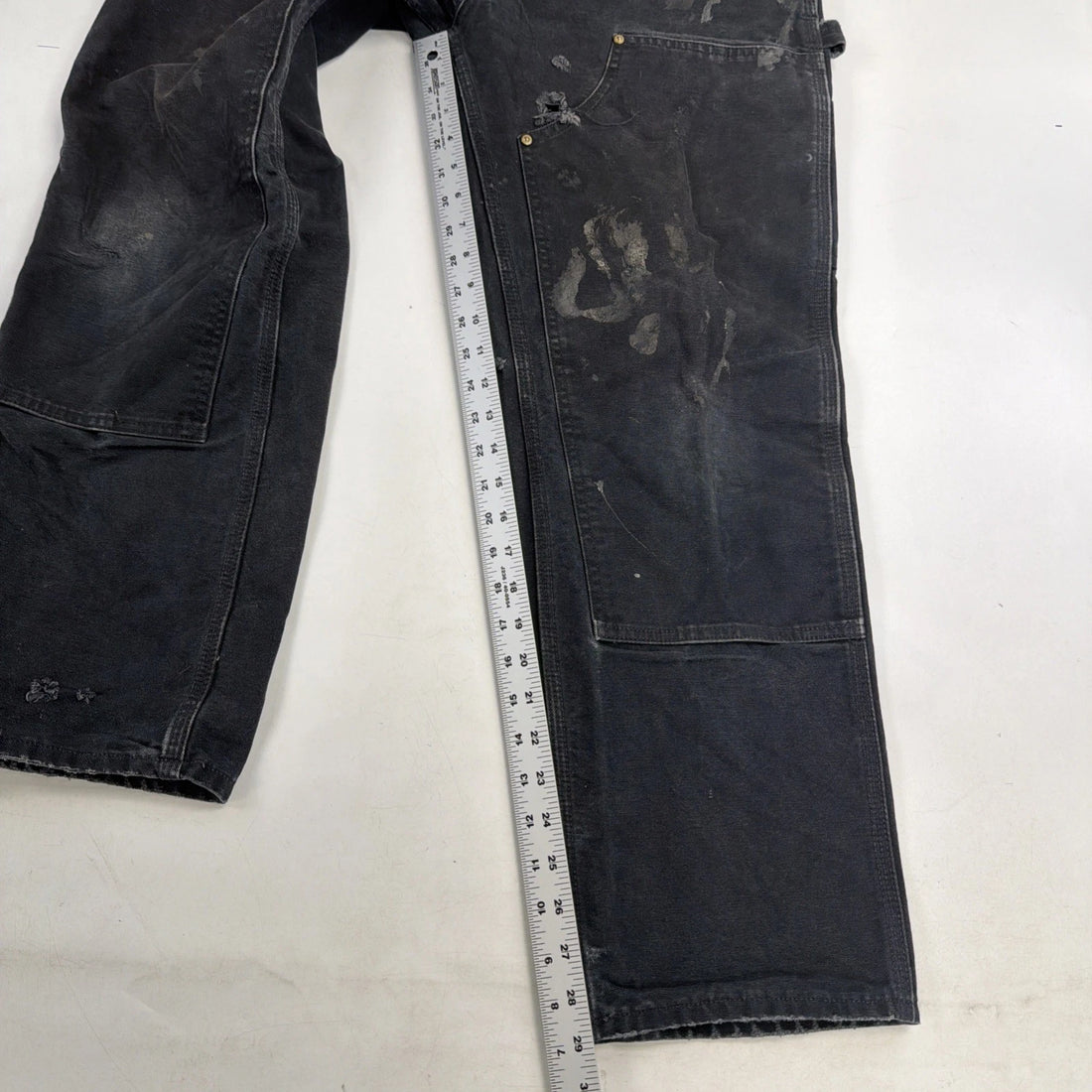 Carhartt Canvas Carpenter Double Knee Work Pants Size 33 X 30 Black