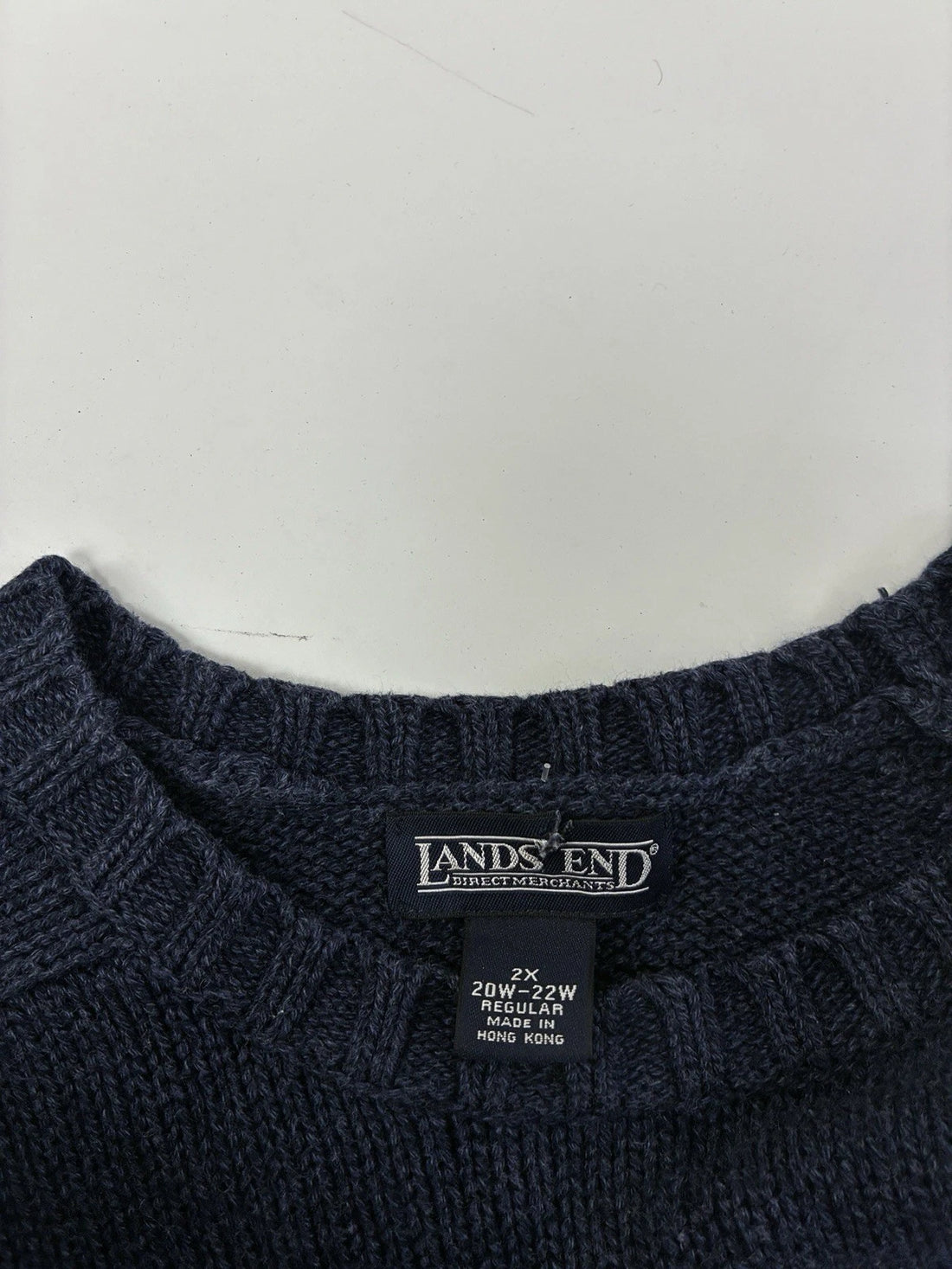 Vintage Lands' End USA Flag Knit Crewneck Sweater Size 2XL