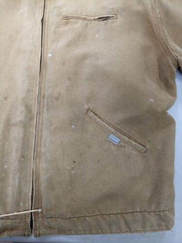 Vintage Carhartt Canvas Detroit Work Jacket Size XL Blanket Lined Distressed