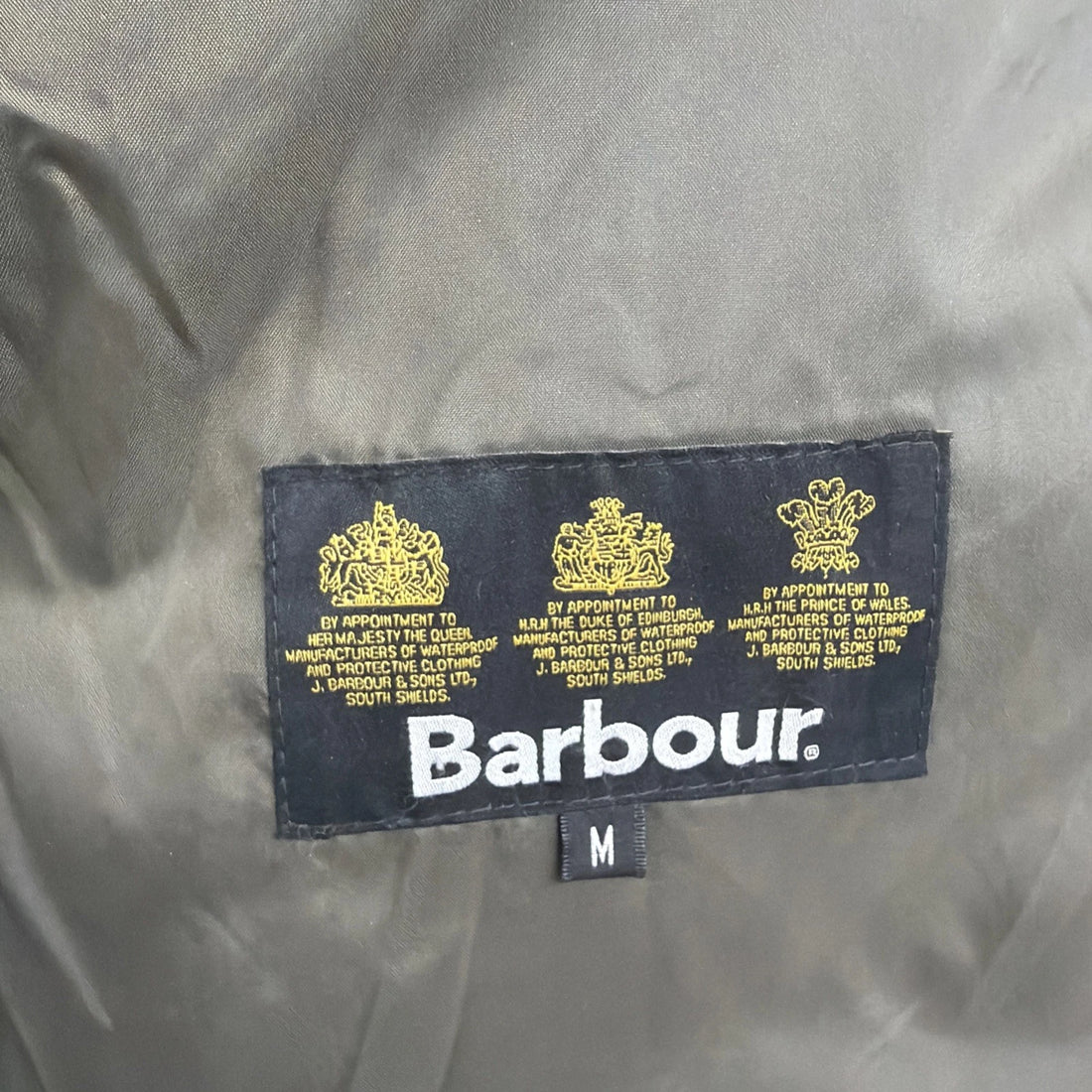 Barbour Powell Quilt Waxed Coat Jacket Size Large
