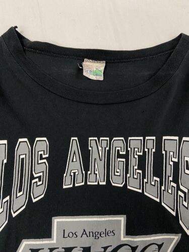 Vintage Los Angeles Kings T-Shirt Size Large Black 1990 90s NHL