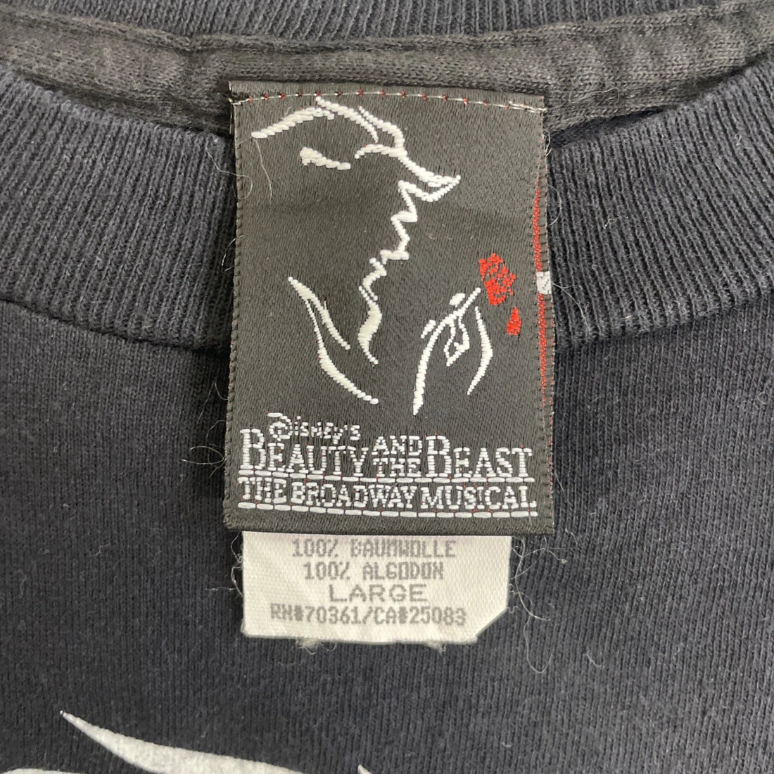 Vintage Beauty & The Beast Broadway Musical Disney T-Shirt Size Large