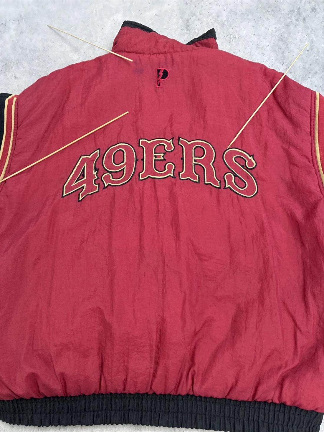 Vintage San Francisco 49ers Pro Player Puffer Jacket Size 2XL Reversible NFL