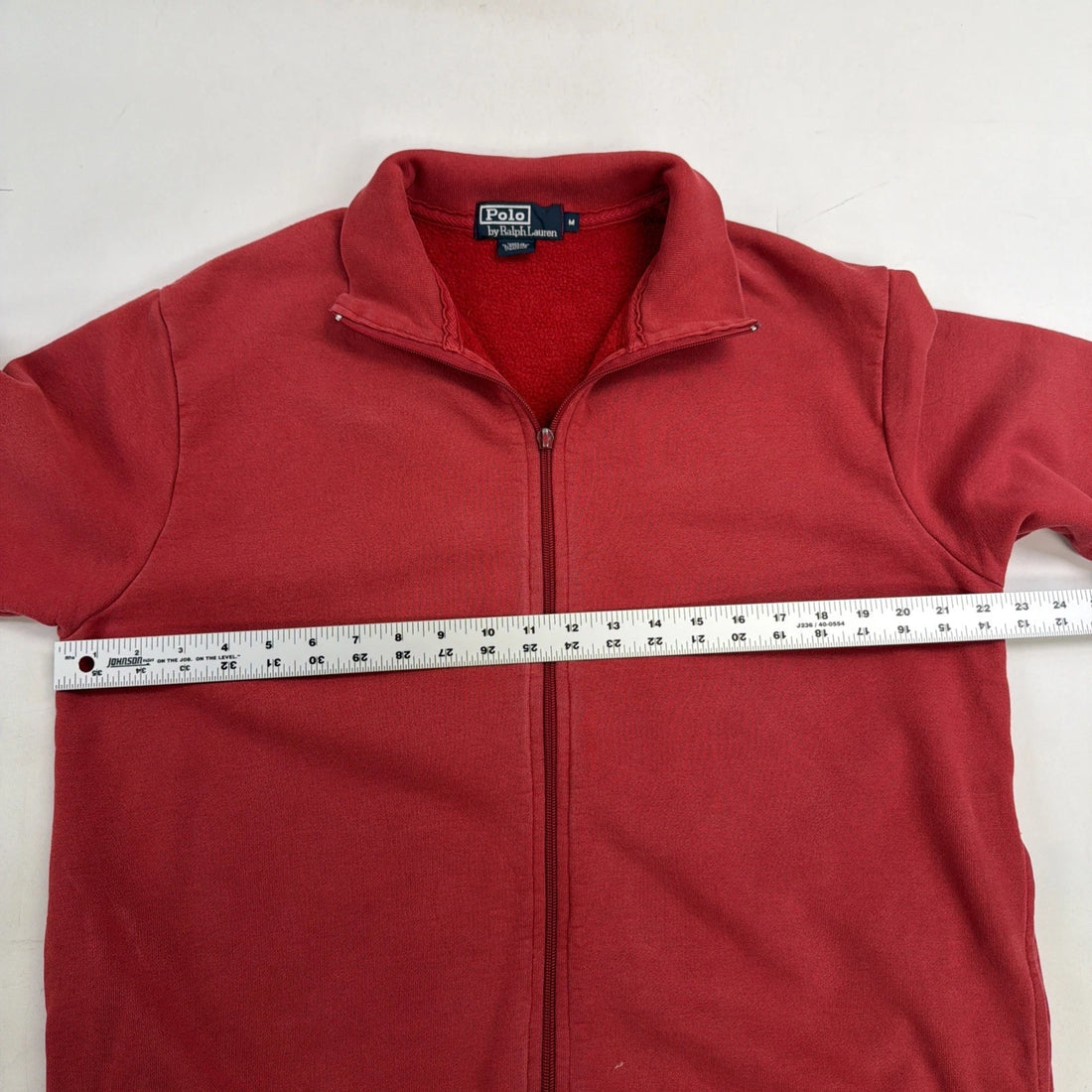 Vintage Polo Ralph Lauren Full Zip Cardigan Sweatshirt Size Medium Red