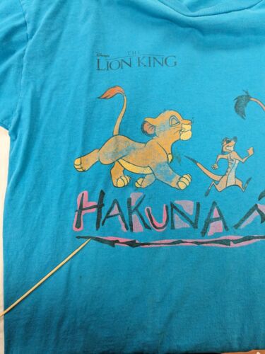 Vintage The Lion King Hakuna Matata Disney T-Shirt Size XL Teal Movie Promo