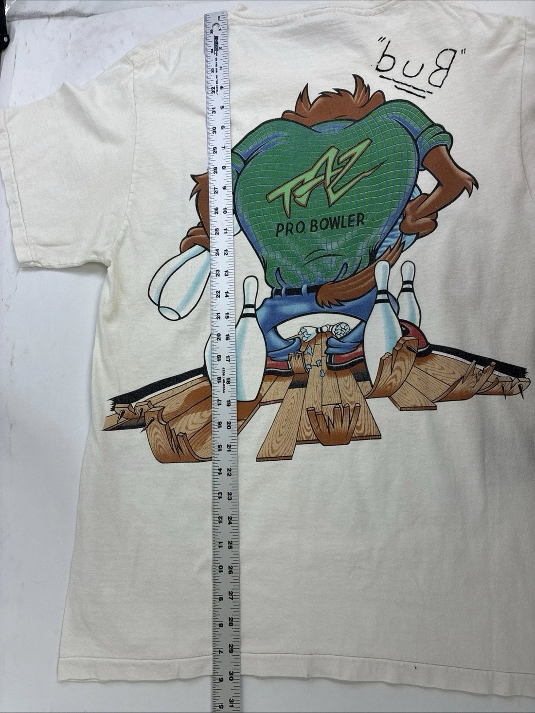 Vintage Taz Bowling Looney Tunes T-Shirt Size Large 90s