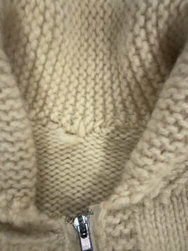 Vintage Pheasant Hunting Wool Knit Cowichan Sweater Size Medium Flash Zip