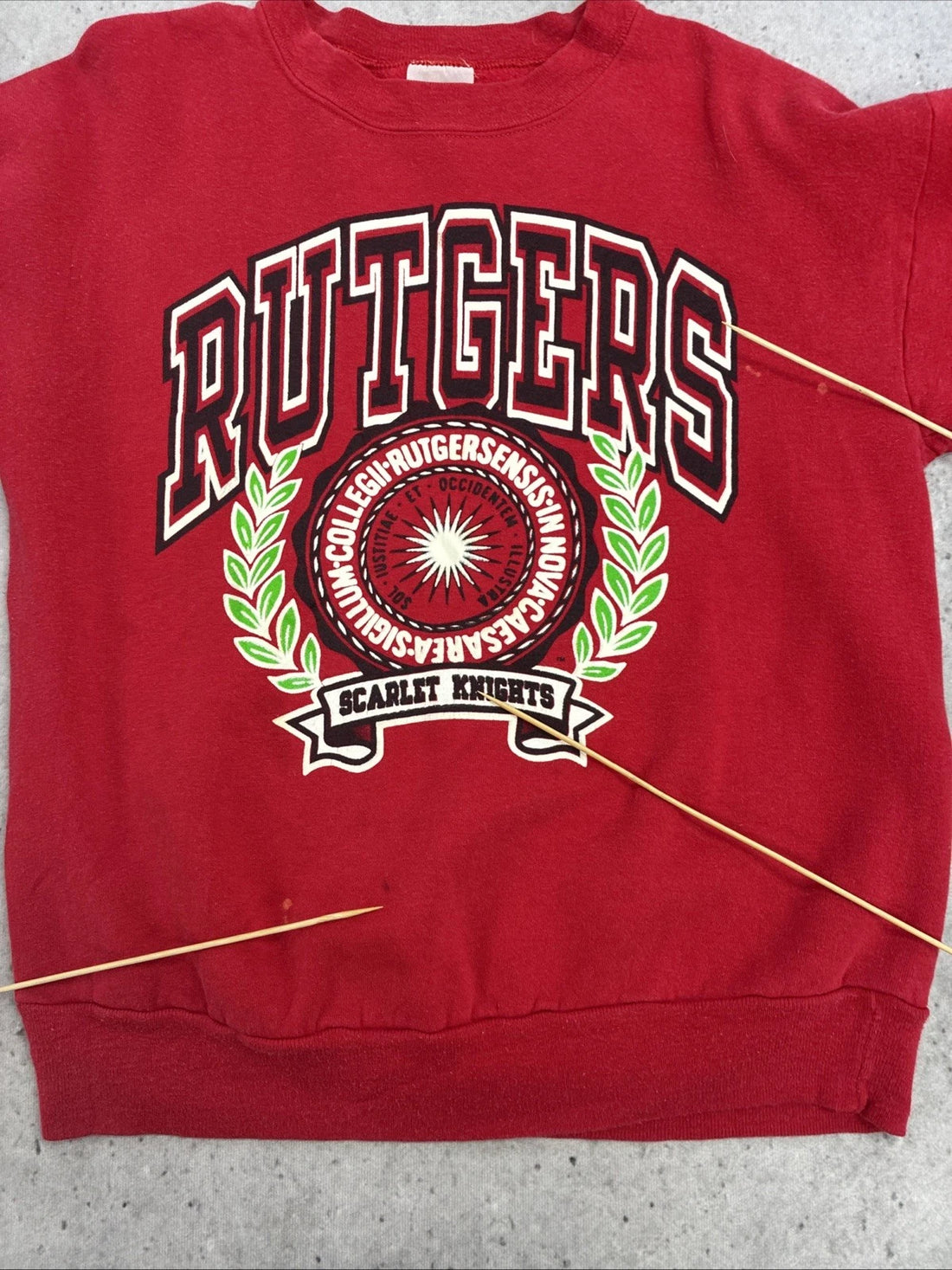 Vintage Rutgers Scarlet Knights Crest Crewneck Sweatshirt Size XL NCAA