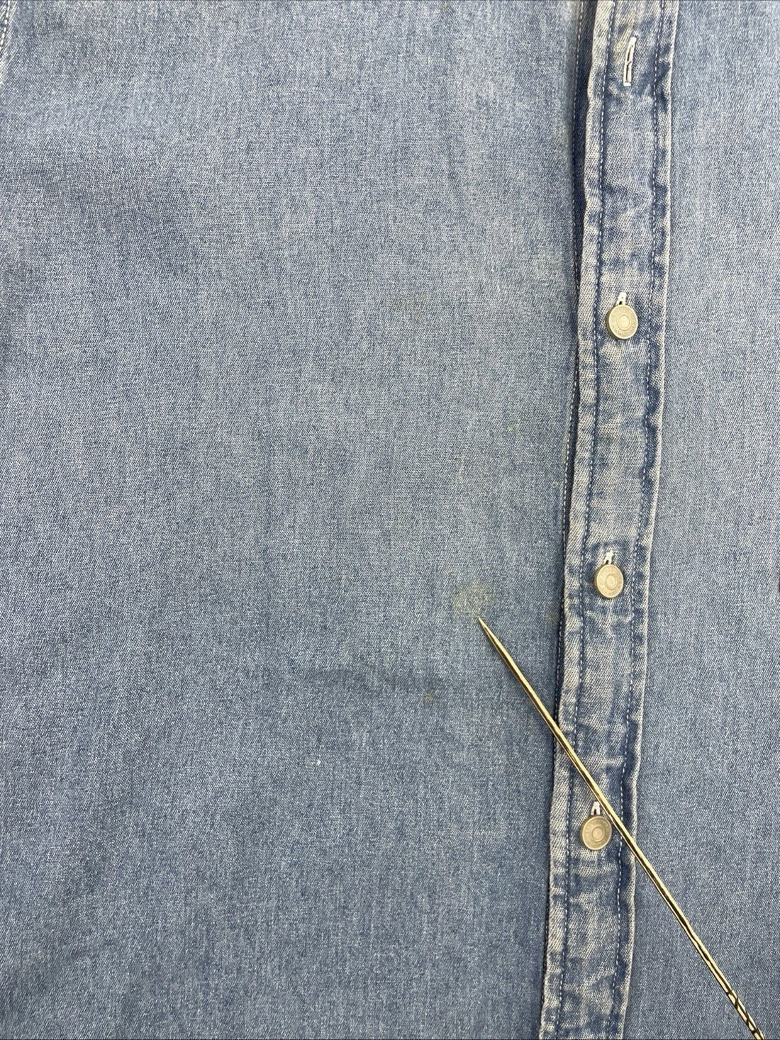 Tommy HIlfiger Flag Pocket Denim Button Up Shirt Size XL