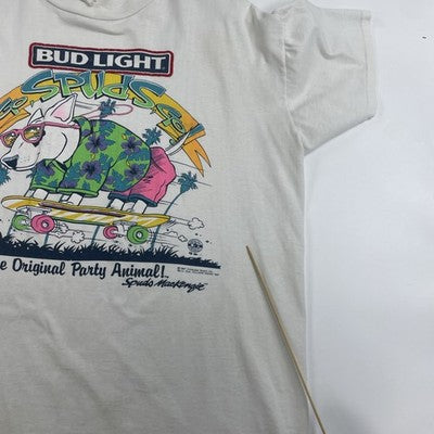 Vintage Bud Light Spuds Mackenzie T-Shirt Size XL Beer Promo