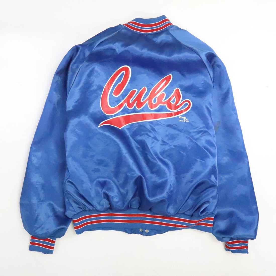 Vintage Chicago Cubs Chalk Line Satin Bomber Jacket Size XL MLB