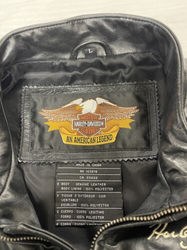 Harley Davidson Motorcycles Studded Leather Jacket Size Large