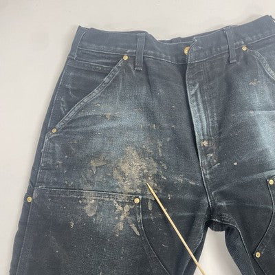 Carhartt Canvas Carpenter Double Knee Work Pants Size 32 X 32 Black Paint