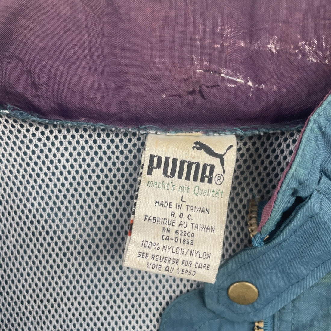 Vintage Eastern Ontario Puma Windbreaker Light Jacket Size Large