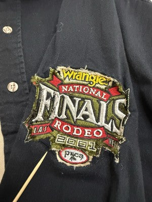 Vintage Wrangler National Rodeo Finals Western Button Up Shirt Size Medium 2001