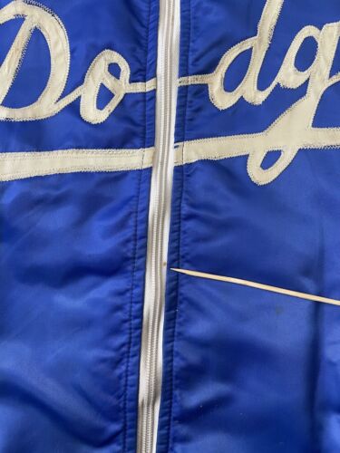 Vintage Los Angeles Dodgers Satin Bomber Jacket Size Medium Blue