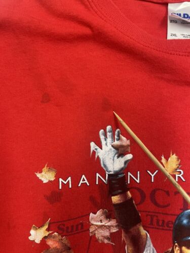 Manny Ramirez The Fall Guy October Baseball T-Shirt Size 2XL Red 2007 MLB