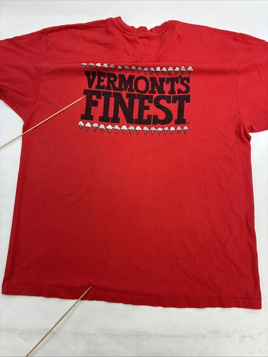 Vintage Ben & Jerry's Ice Cream Vermont's Finest T-Shirt Size XL Red 90s