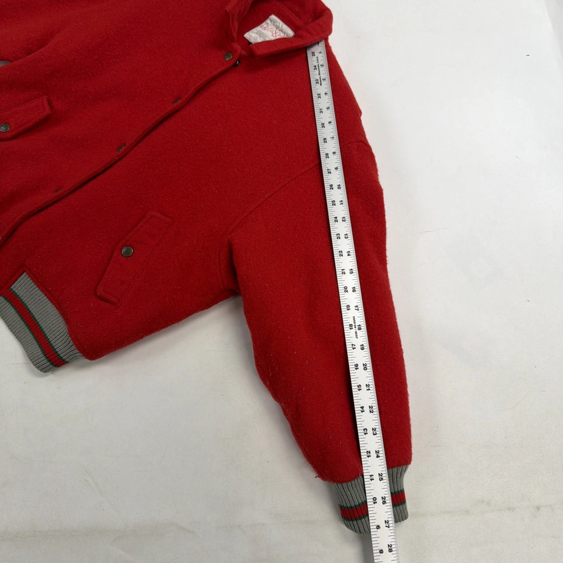 Vintage Brisbane Welcome Wool Bomber Jacket Size Medium Red