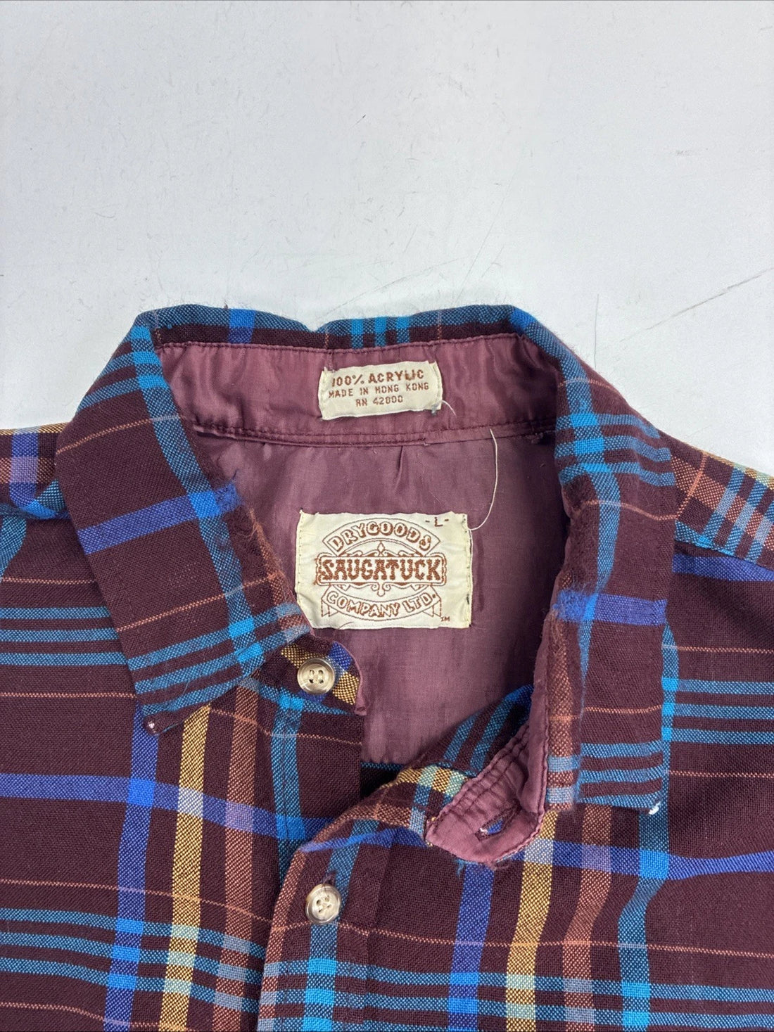 Vintage Saugatuck Dry Goods Flannel Button Up Shirt Size Large