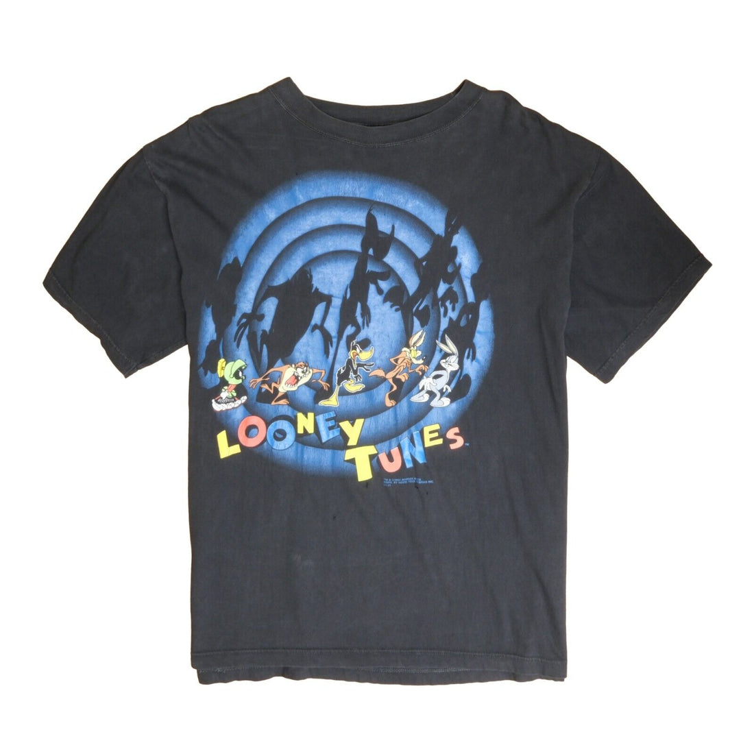 Vintage Looney Tunes Shadow T-Shirt Size XL Cartoon Black 1994 90s