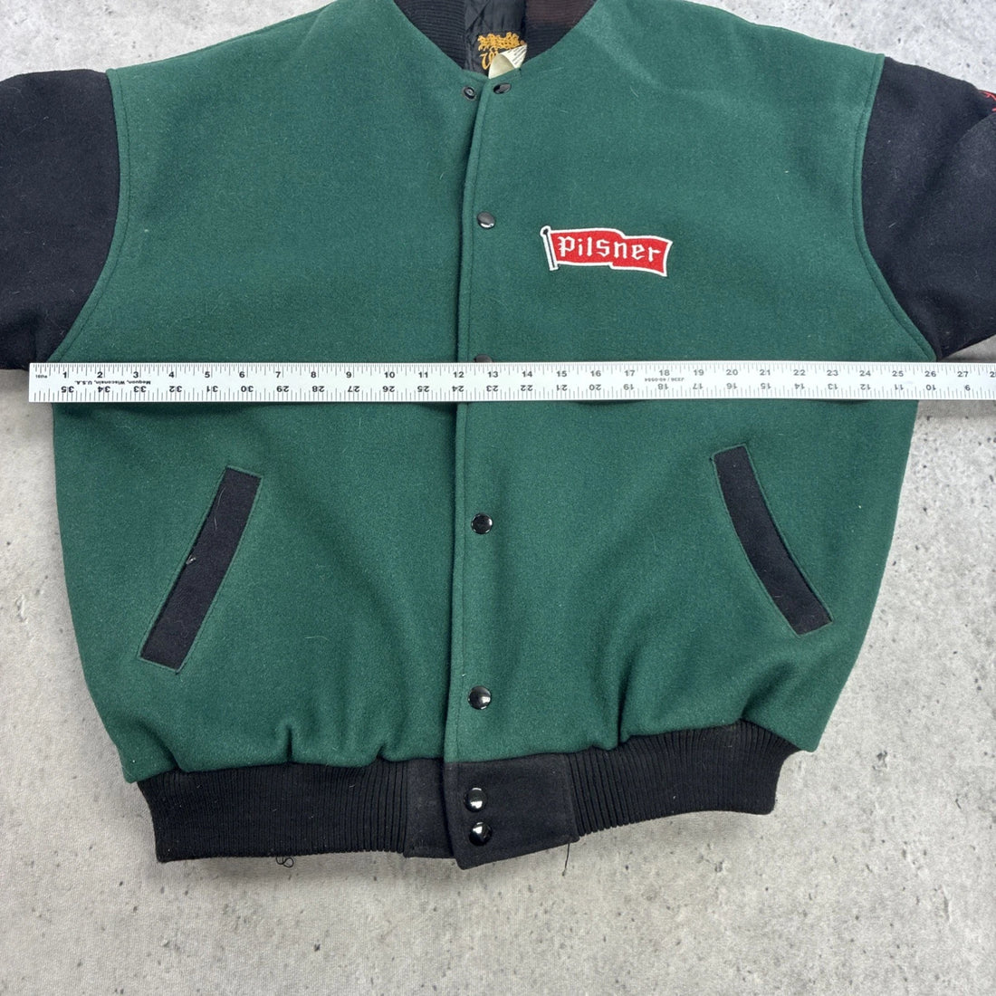 Vintage Pilsner Long Creek Saloon Wool Varsity Jacket Size XL