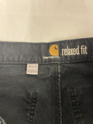 Carhartt Canvas Double Knee Carpenter Work Pants Size 32 X 32 Black