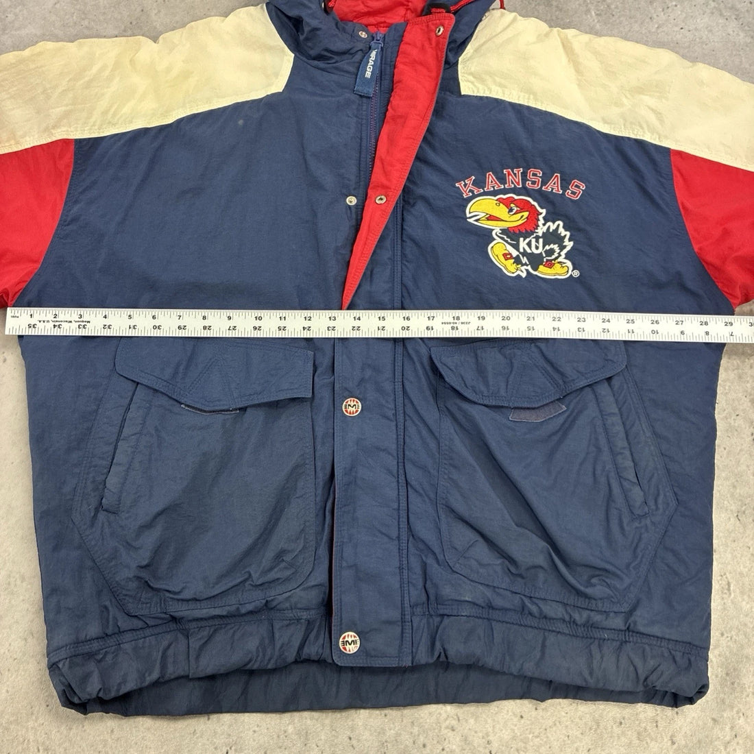 Kansas Jayhawks Mirage Puffer Jacket Size XL Vintage 90s NCAA