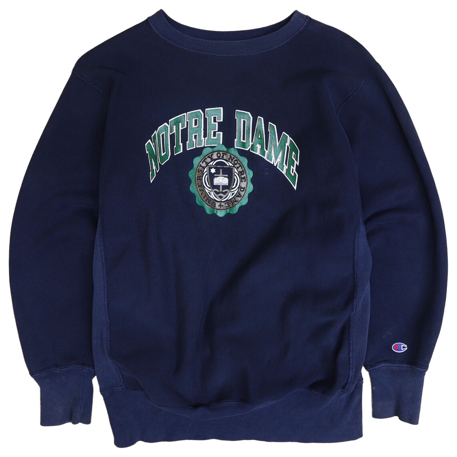 Vintage Notre Dame embroidered deals 90’s crewneck sweatshirt size small oversized