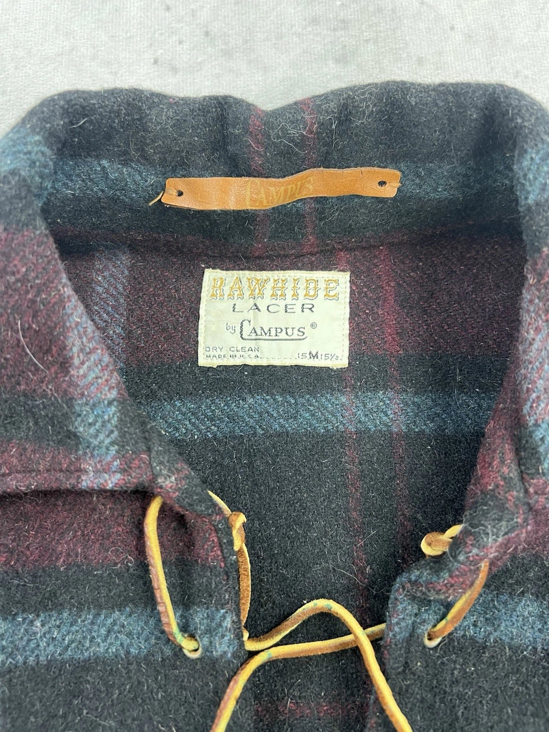 Vintage Rawhide Lacer Campus Wool Pullover Tunic Shirt Jacket Size Medium