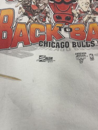 Vintage Chicago Bulls Back To Back Champs Caricature T-Shirt Large 1992 90s NBA