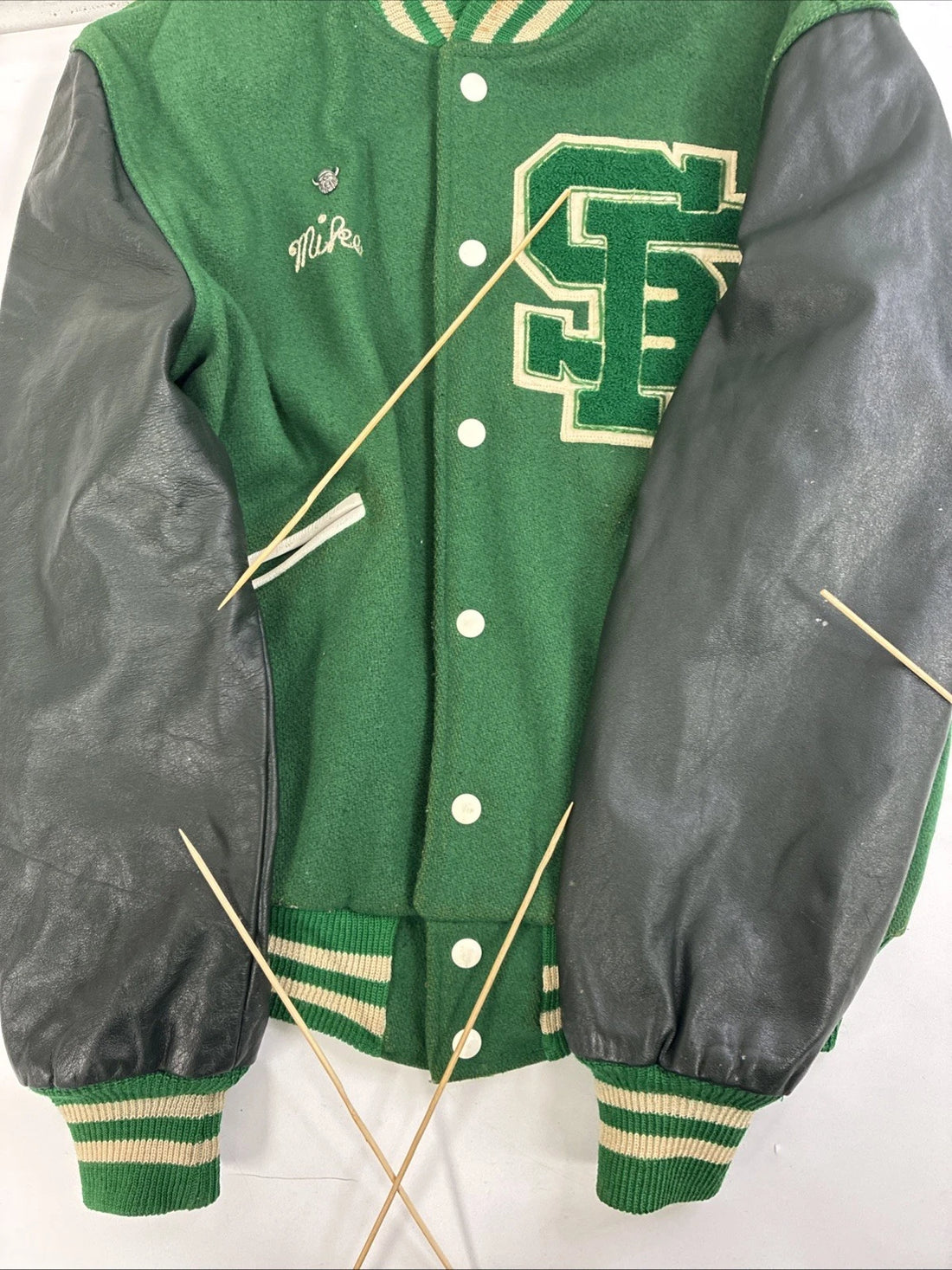 Sto-Rox Butwin Leather Wool Varsity Jacket Size 38 Vintage 60s