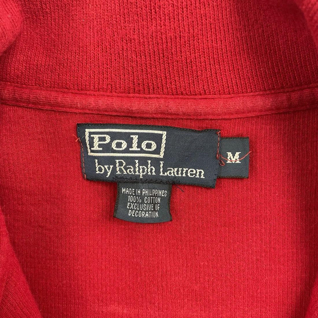 Vintage Polo Ralph Lauren 1/4 Zip Pull Over Sweater Size Medium Red