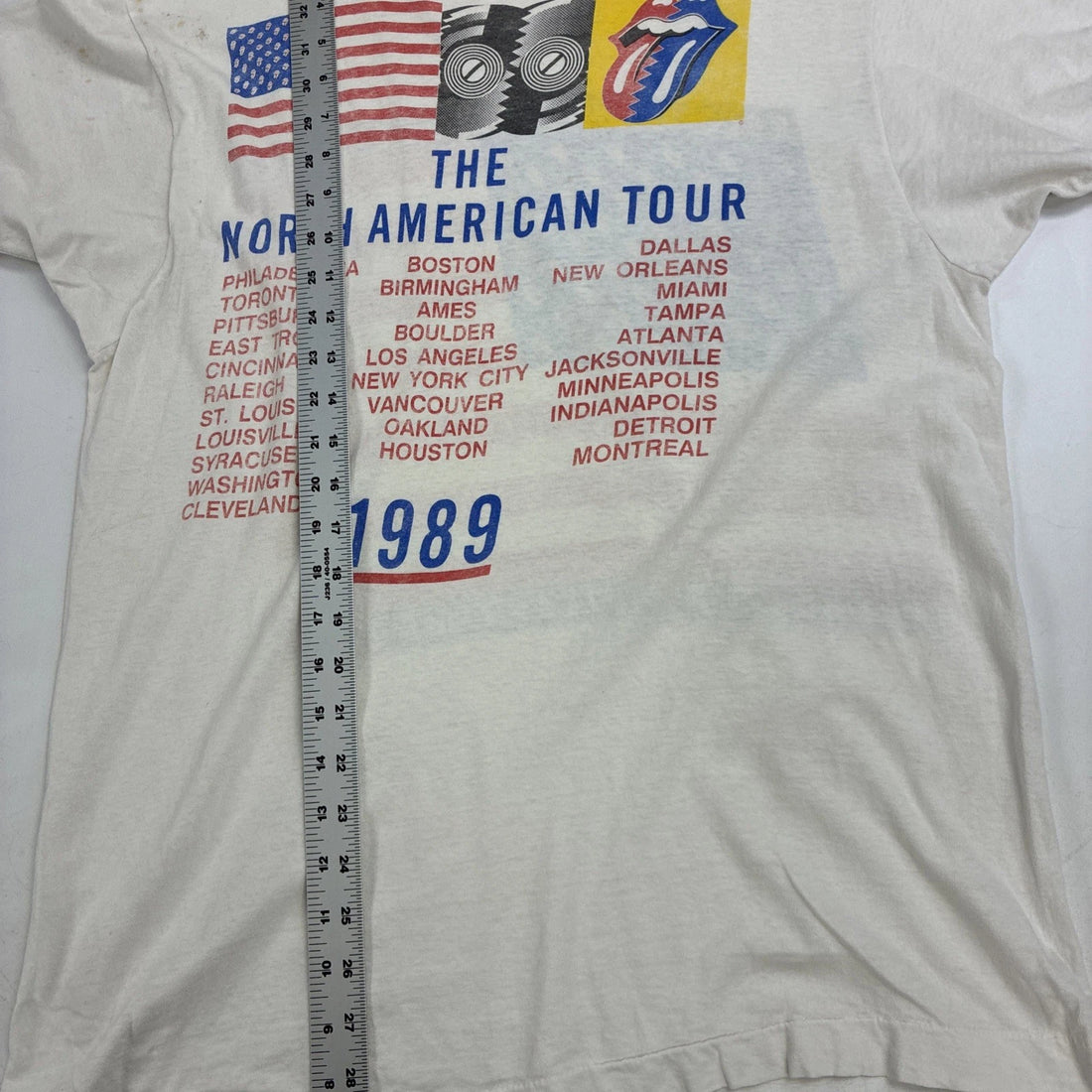 Vintage The Rolling Stones Steel Wheels North American Tour Music T-Shirt XL 1989