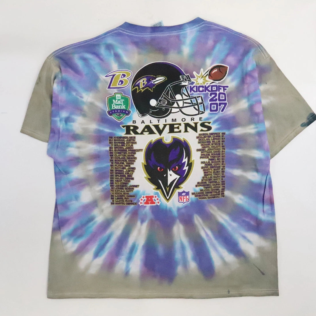 Baltimore Ravens Kickoff Tie Dye T-Shirt Size 2XL 2007 NFL