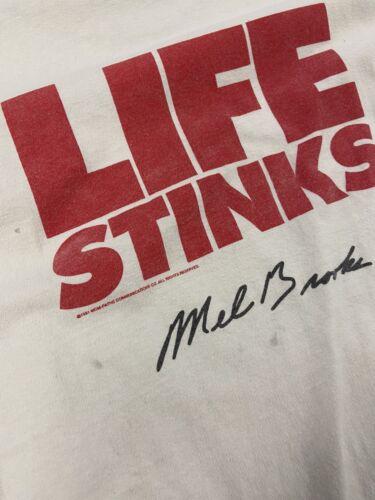 Vintage Mel Brooks Life Stinks T-Shirt Size Medium Movie Promo 1991 90s