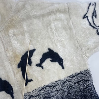 Vintage Dolphin Black Mountain Fleece Jacket Size 2XL Nature