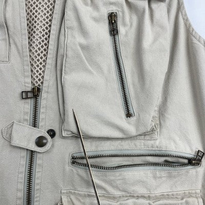 Vintage Eddie Bauer Fishing Vest Jacket Size Medium Tan