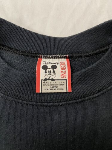 Vintage Mickey Mouse Disney Sweatshirt Crewneck Size Large Black 90s