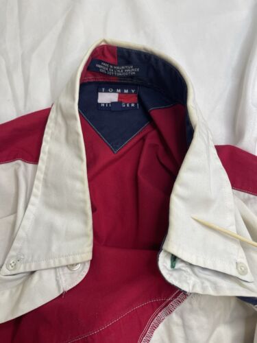 Vintage Tommy Hilfiger Dive Charter Flag Button Up Shirt Size Large