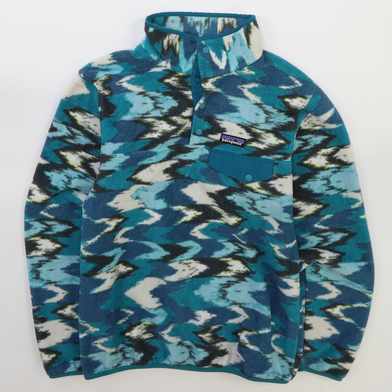 PATAGONIA Synchilla Trout Tails Pullover Snap Fleece Jacket / Size buy - Small