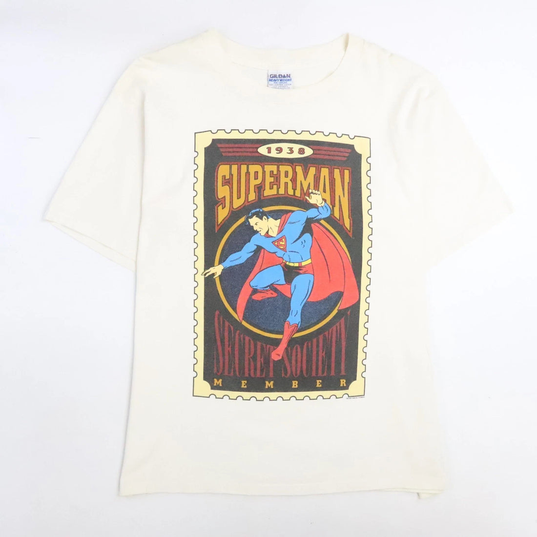 Vintage Superman Secret Society Stamp DC Comics T-Shirt Size XL 1998 90s