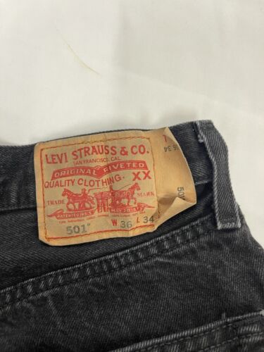 Vintage Levi Strauss & Co 501 Denim Jeans Pants Size 36 X 34 Black