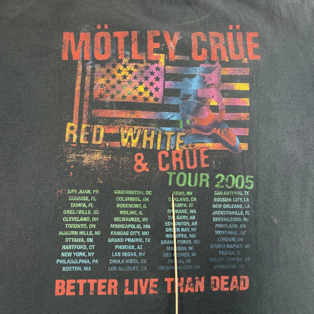 Vintage Motley Crue Red White & Crue Tour T-Shirt Size 2XL 2005