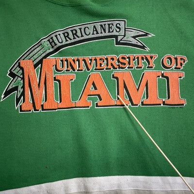 Vintage Miami Hurricanes Logo 7 Crewneck Sweatshirt Large 90s NCAA