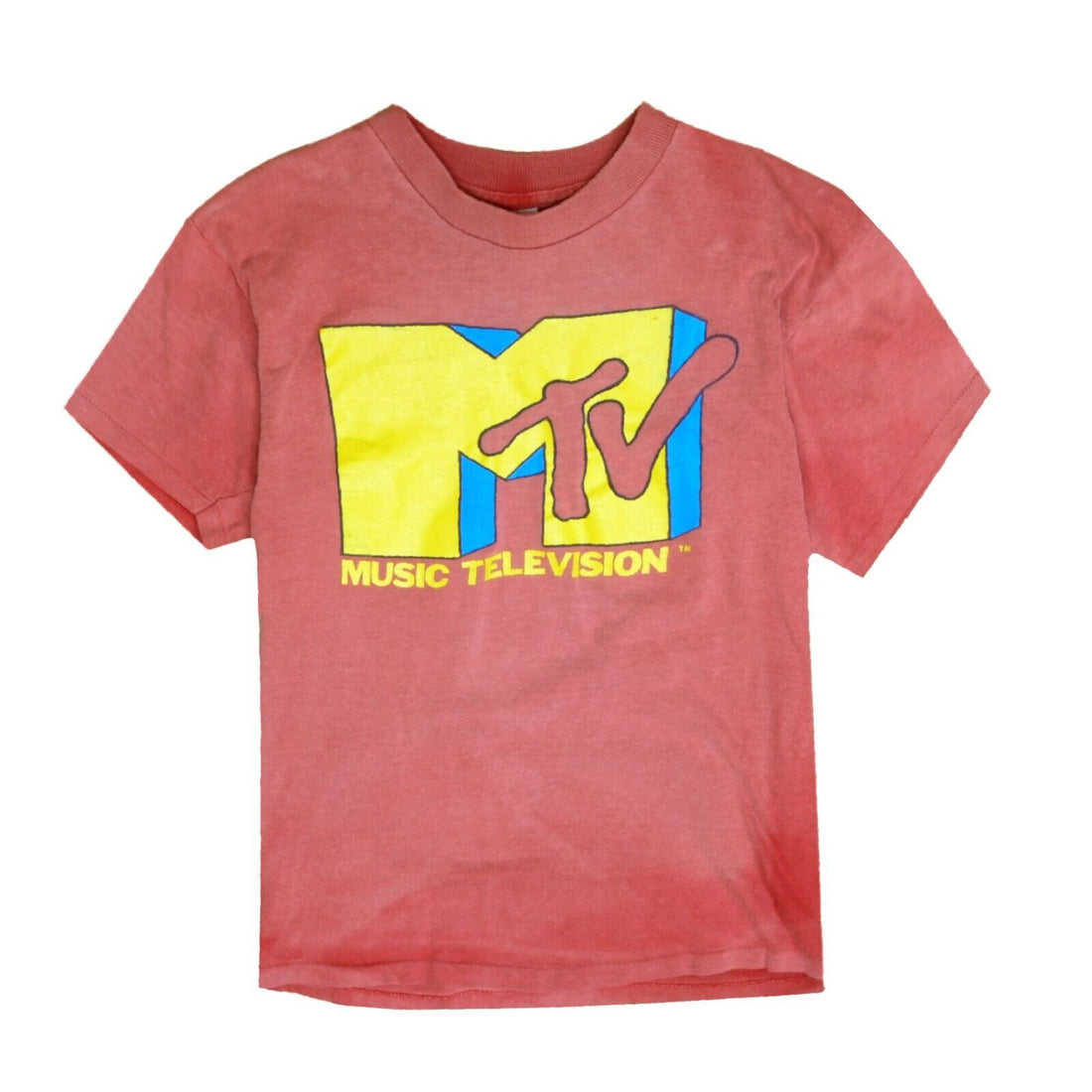 Vintage Music Television I Want My MTV T-Shirt Size Medium Red 90s Single Stitch