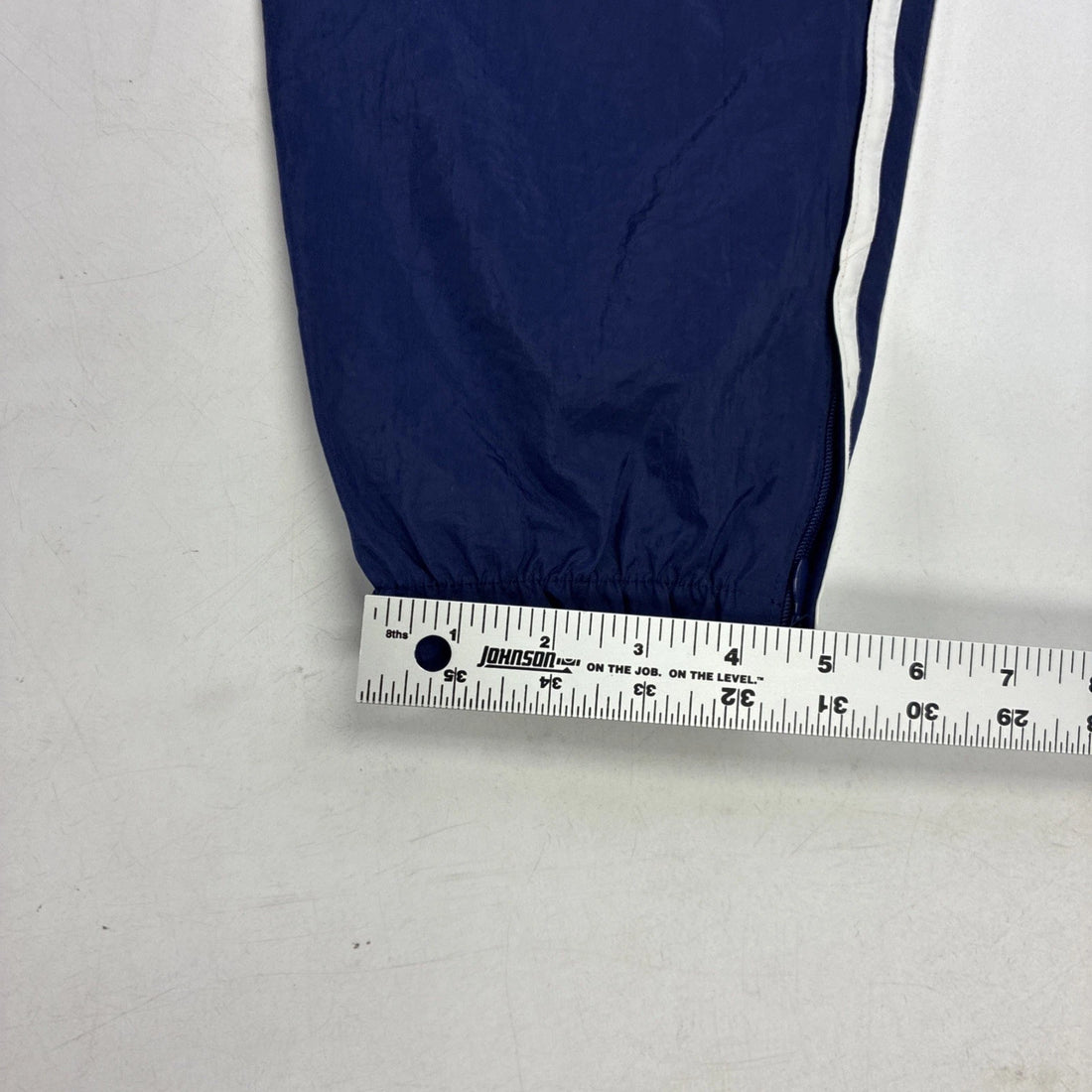 Adidas Nylon Track Pants Size Medium Blue Striped