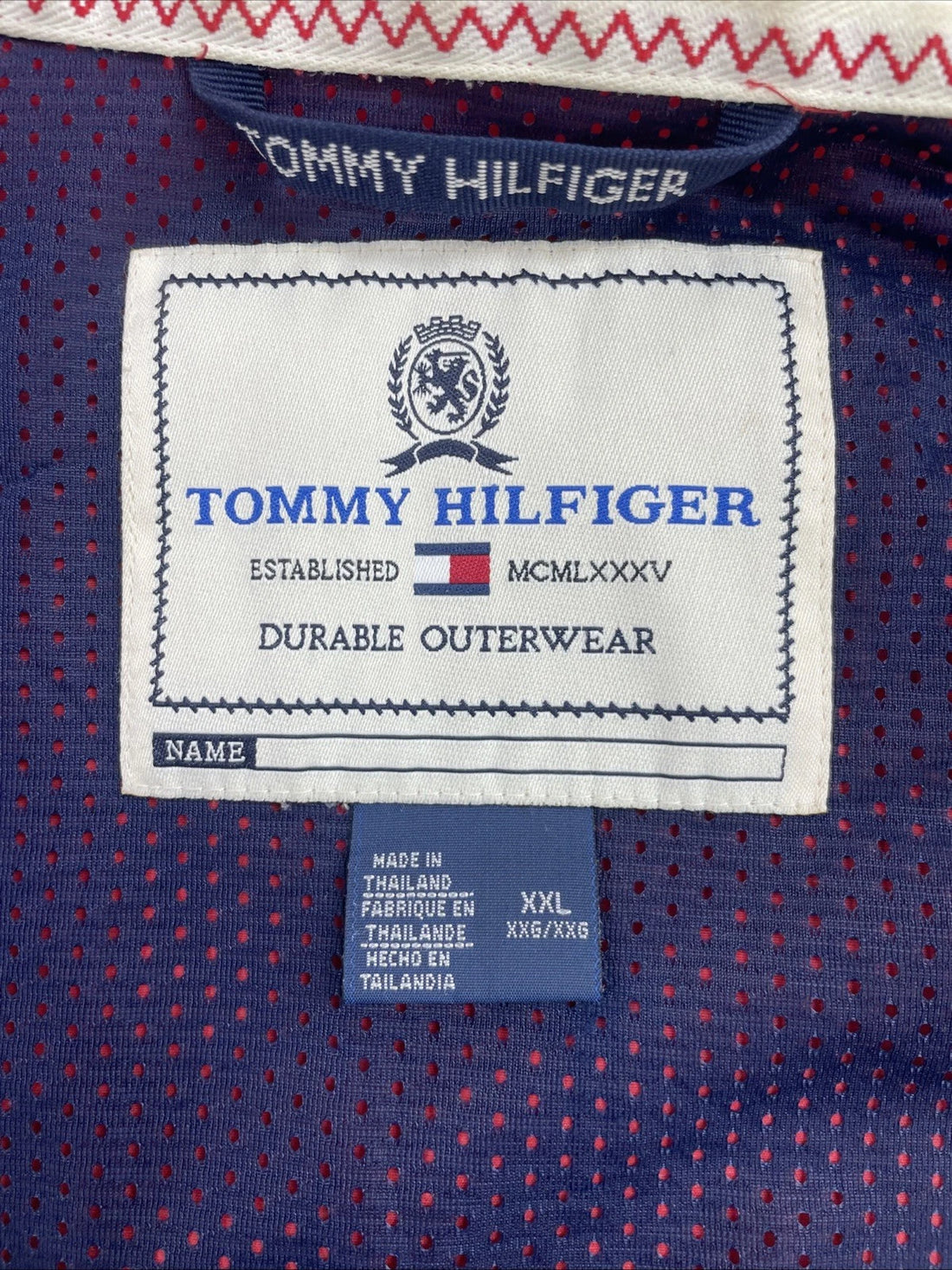Vintage Tommy Hilfiger Windbreaker Light Jacket Size 2XL Red