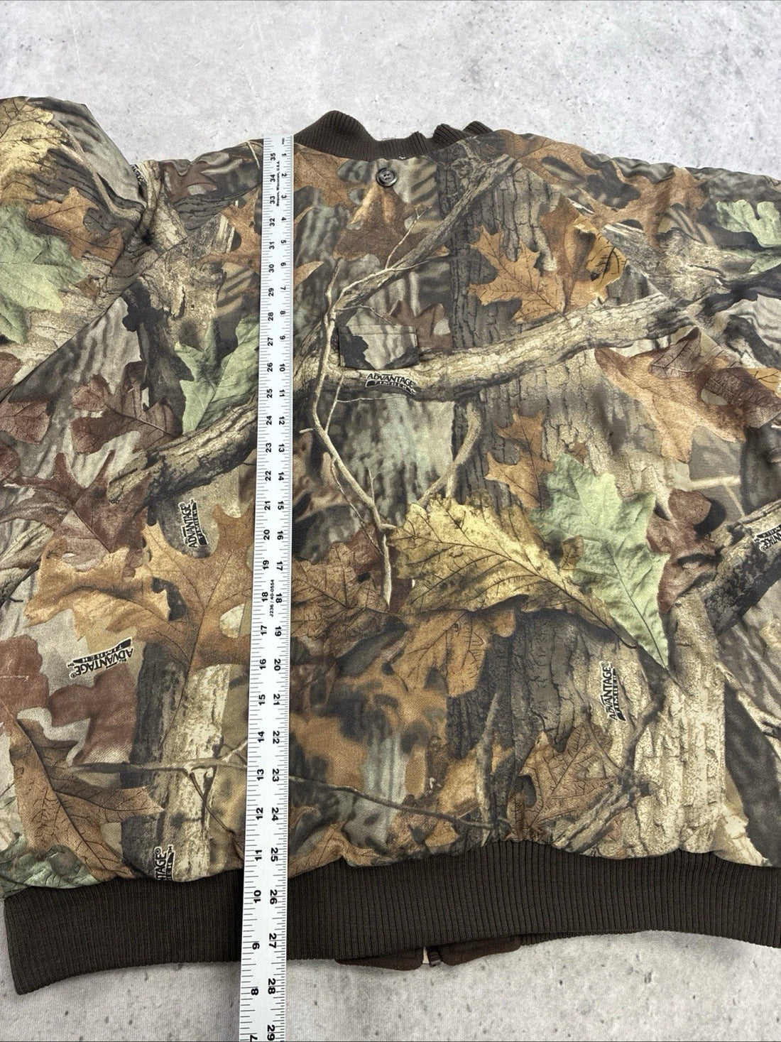 Vintage Advantage Timber Camo Bomber Jacket Size Large