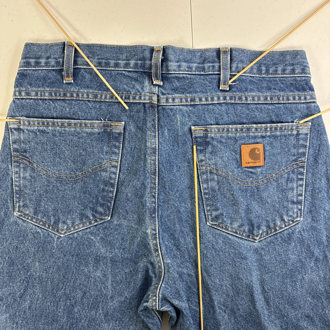 Carhartt Denim Jeans Carpenter Work Pants Size 34 X 32 Blue